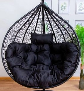 Black Cushion for Single Seater Hanging Egg Chairthick cushion for outdoor egg chair