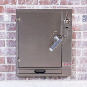 Blaze Built-In Electric Smoker Blz-26-Elesmk stainless steel BBQ grill with side table