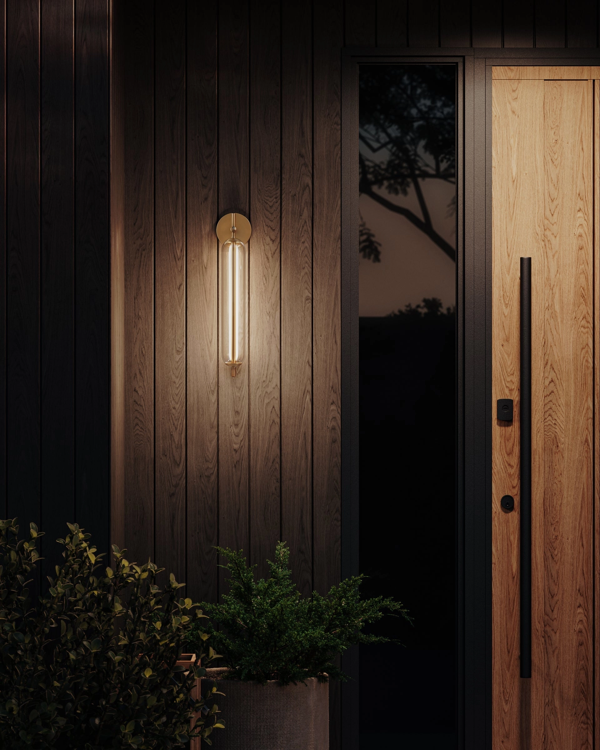 Blaze LED Outdoor Wall Sconce Patina Brass