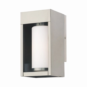 Bleecker One Light Outdoor Wall Lantern Brushed NickelOutdoor wall sconces with motion sensor