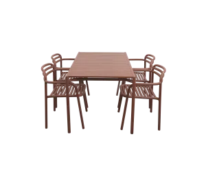 Bliss dining table rect. incl. 4 Bliss armchairsoutdoor dining chair with armrests