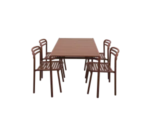 Bliss dining table rect. incl. 4 Bliss chairsoutdoor dining chair with armrests
