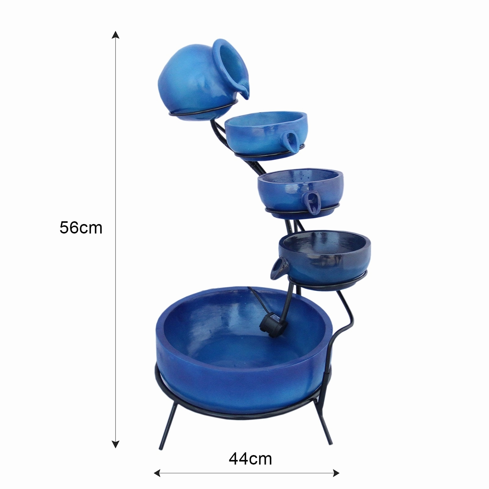 Blue 4 Tier Spilling Bowls Water Feature