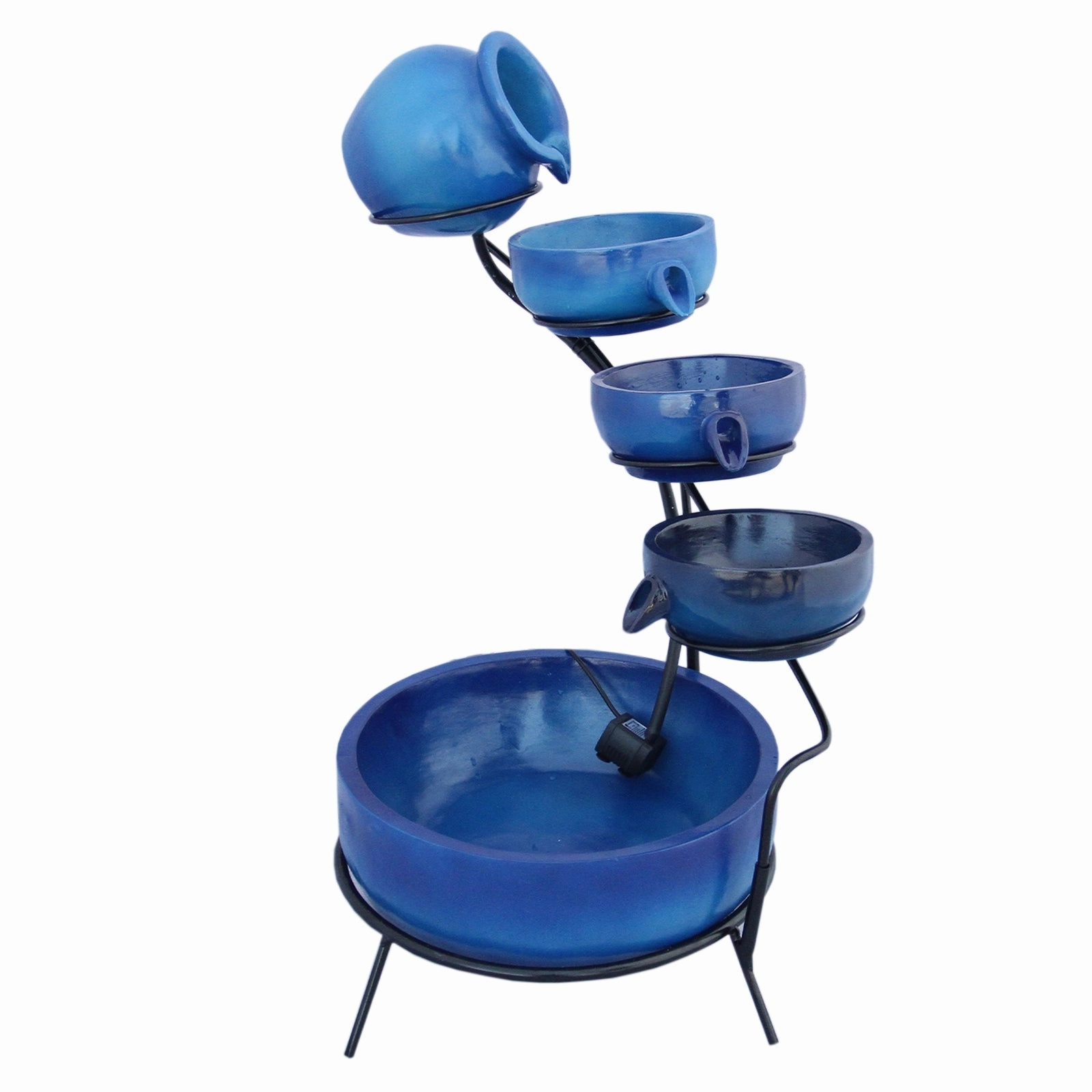 Blue 4 Tier Spilling Bowls Water Feature