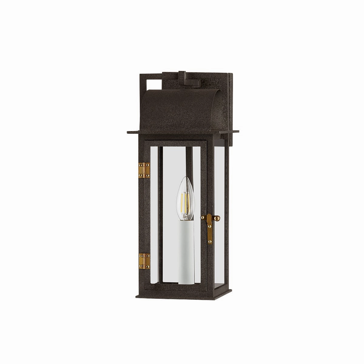 Bohen One Light Outdoor Wall Sconce French Iron/Patina BrassOutdoor wall sconces with motion sensor