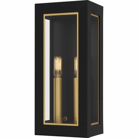 Bourbon Two Light Outdoor Wall Mount Matte BlackOutdoor wall sconces with motion sensor