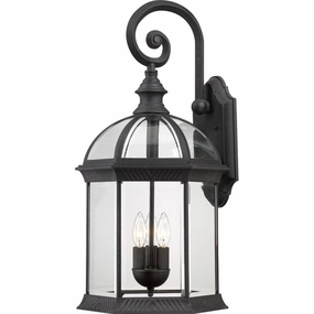 Boxwood Three Light Outdoor Wall Lantern Textured BlackOutdoor wall sconces with motion sensor