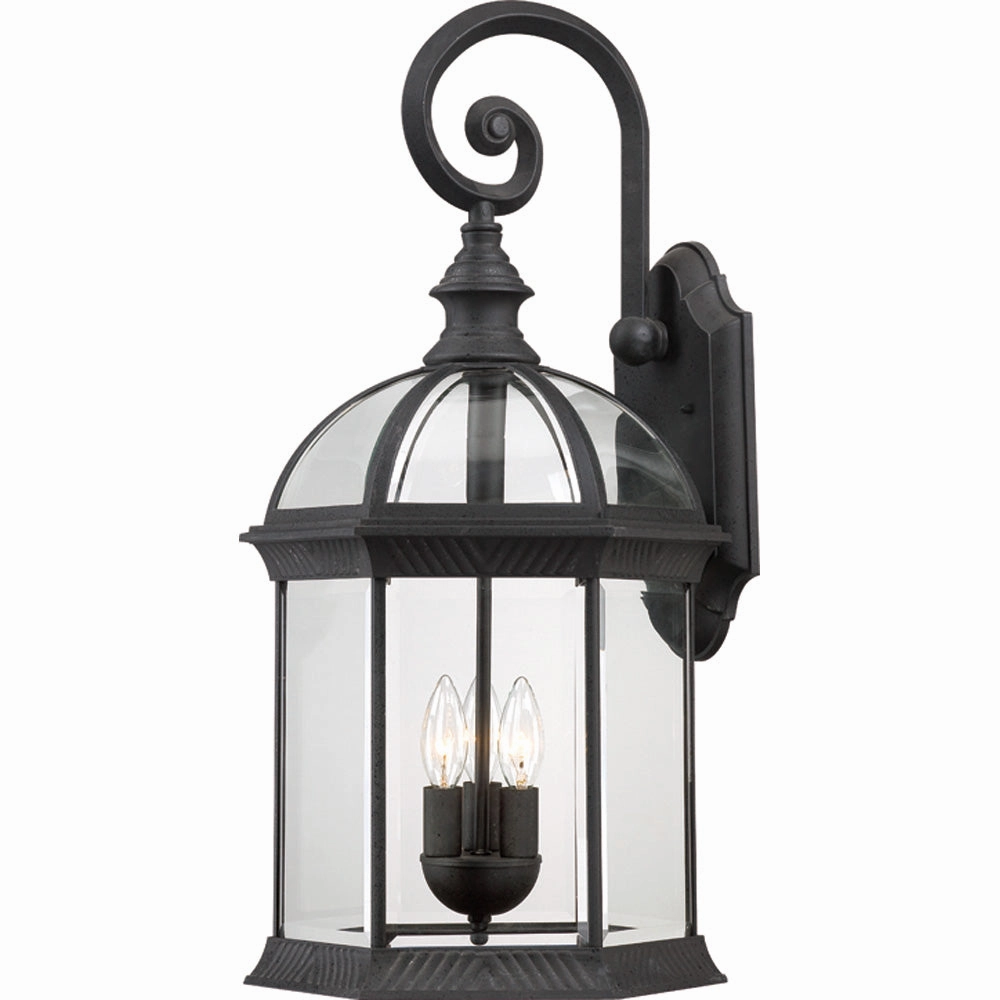 Boxwood Three Light Outdoor Wall Lantern Textured BlackOutdoor wall sconces with motion sensor