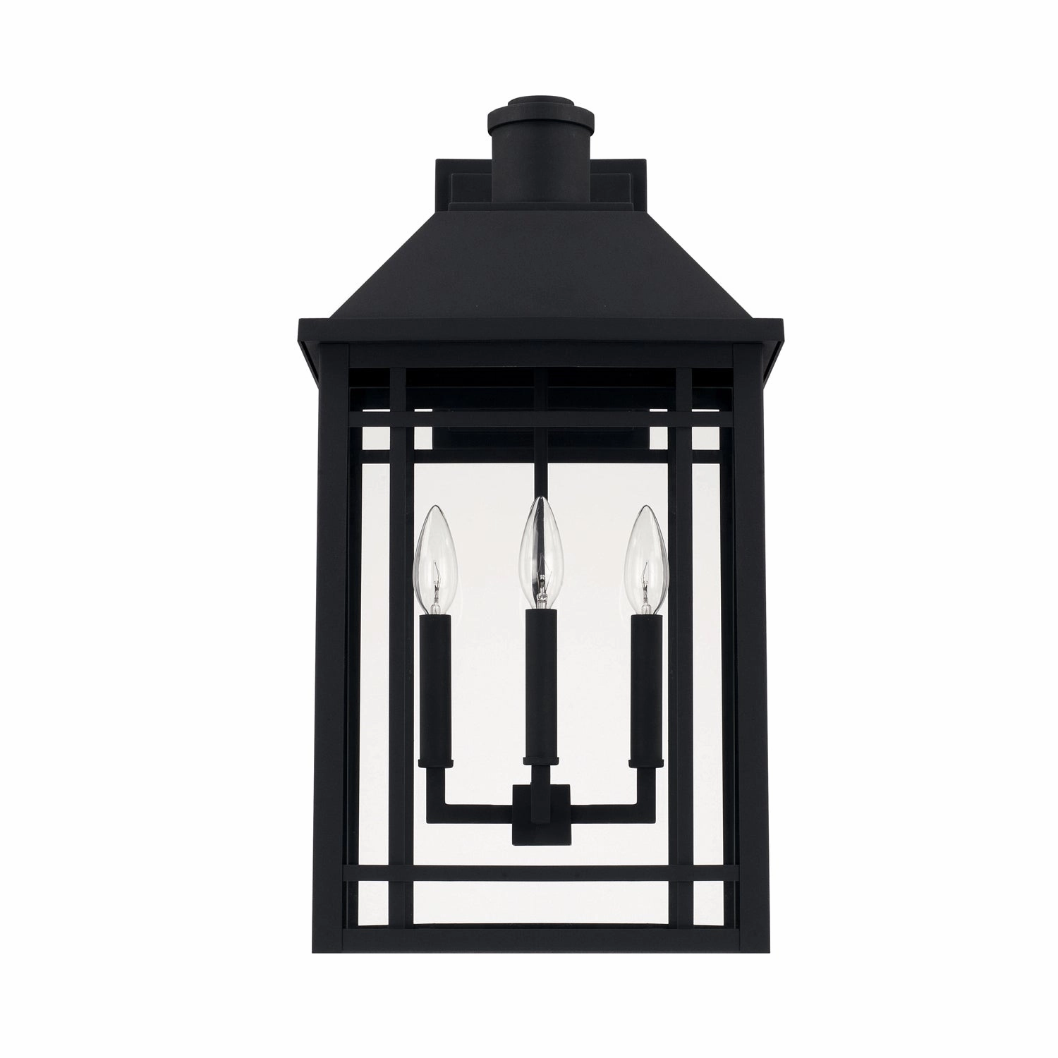 Braden Three Light Outdoor Wall Lantern BlackOutdoor wall sconces with motion sensor