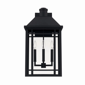 Braden Three Light Outdoor Wall Lantern BlackOutdoor wall sconces with motion sensor