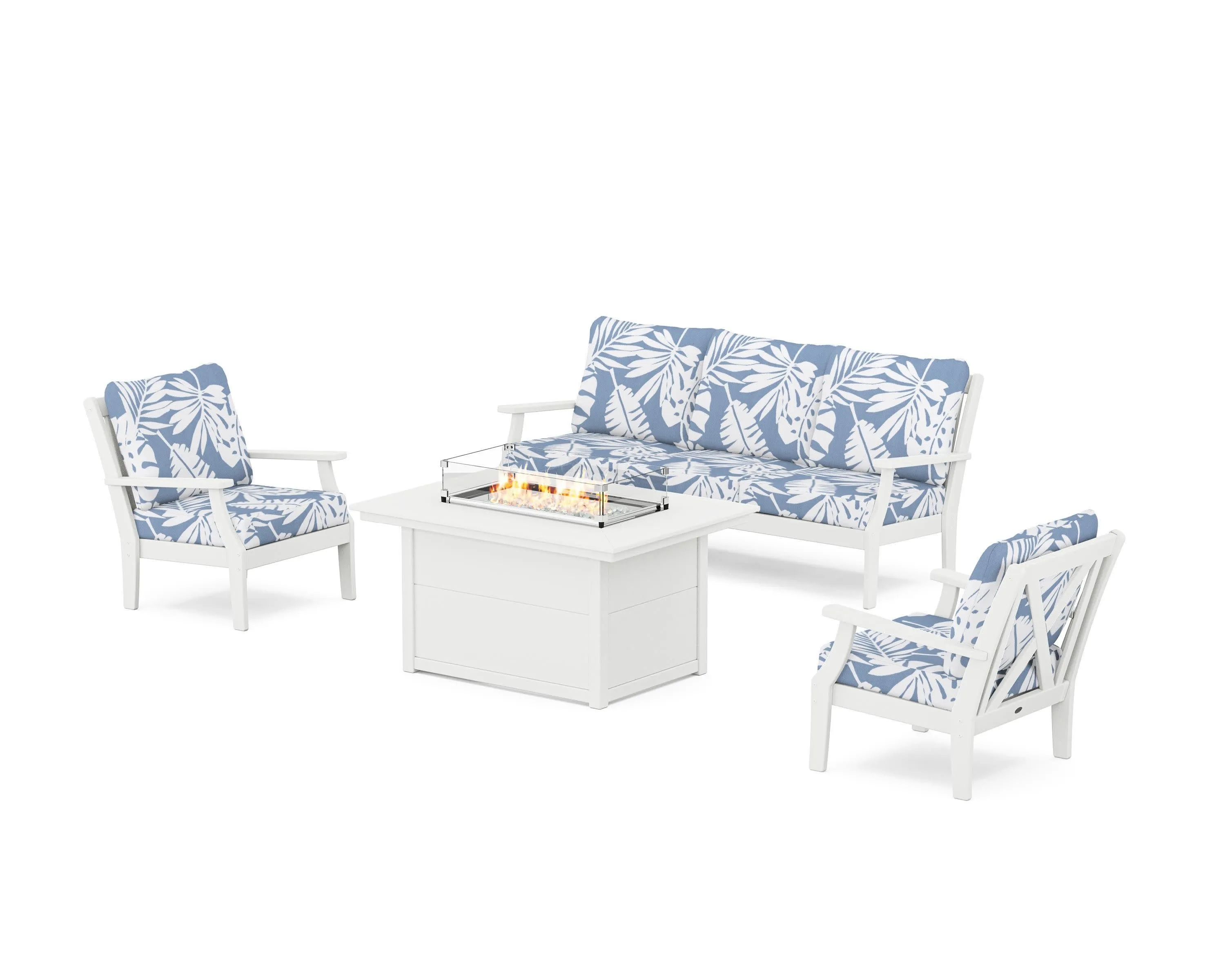 Braxton Deep Seating Fire Pit Table Set