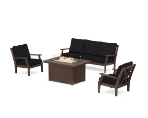 Braxton Deep Seating Fire Pit Table Setoutdoor patio dining furniture set