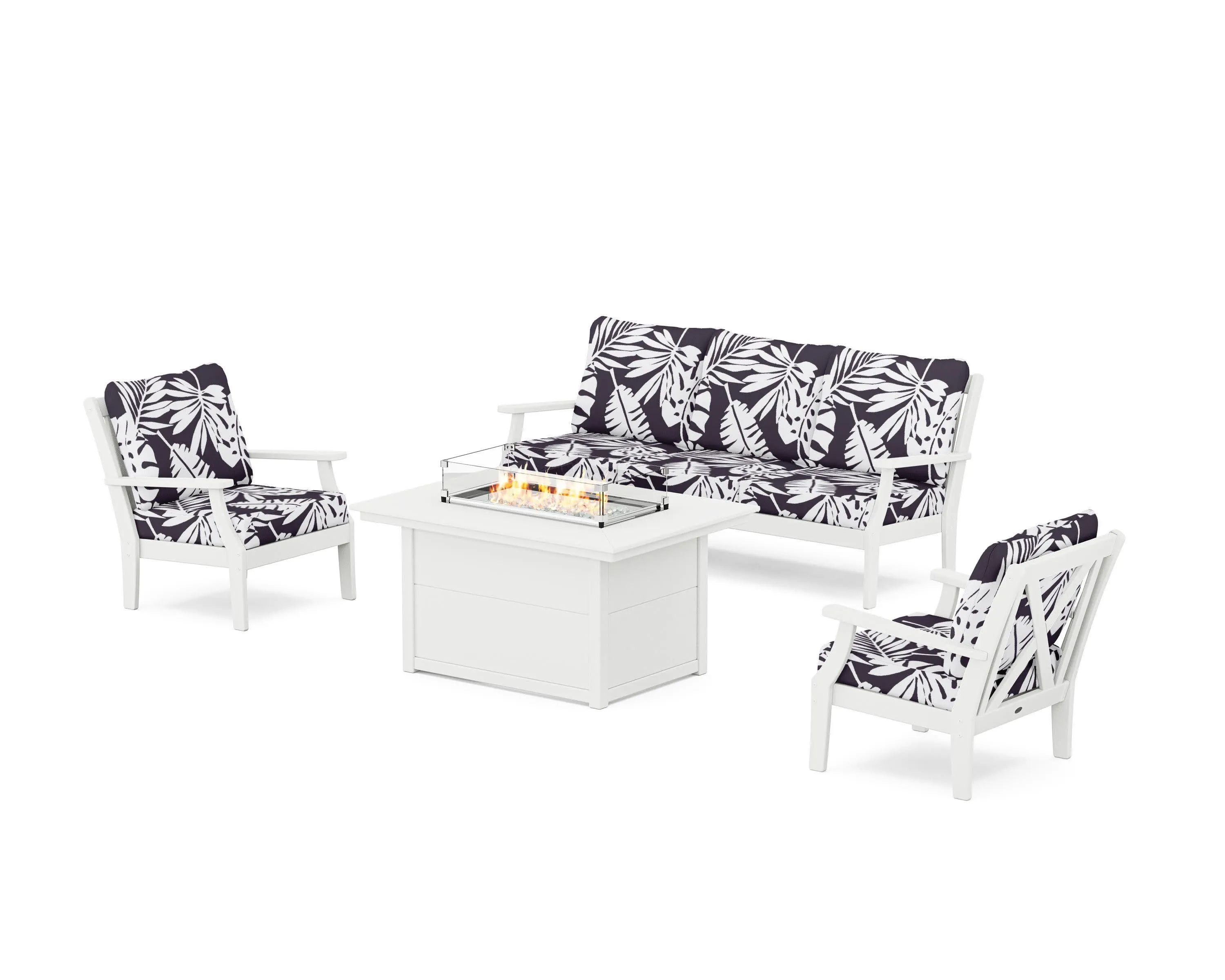 Braxton Deep Seating Fire Pit Table Set