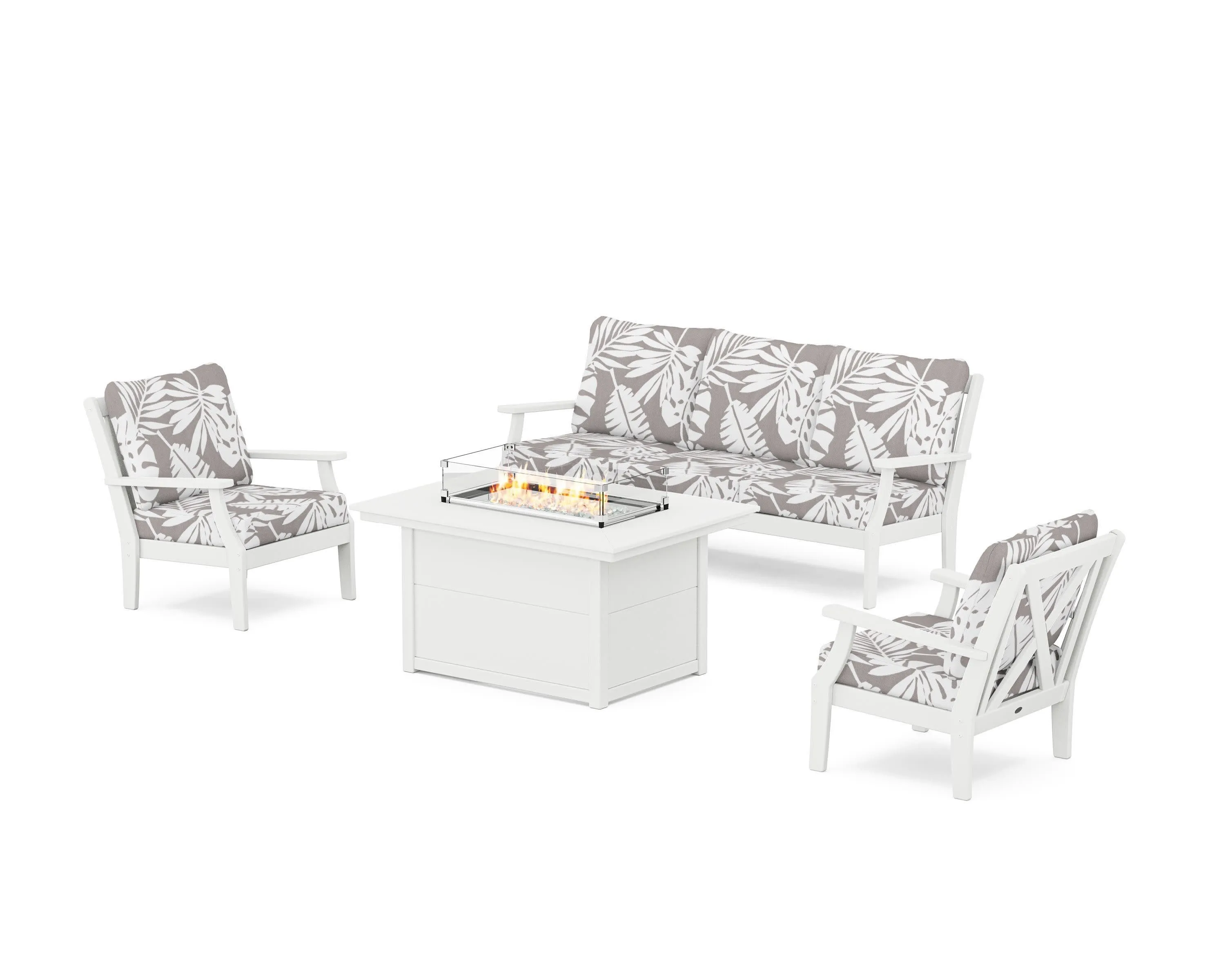 Braxton Deep Seating Fire Pit Table Set