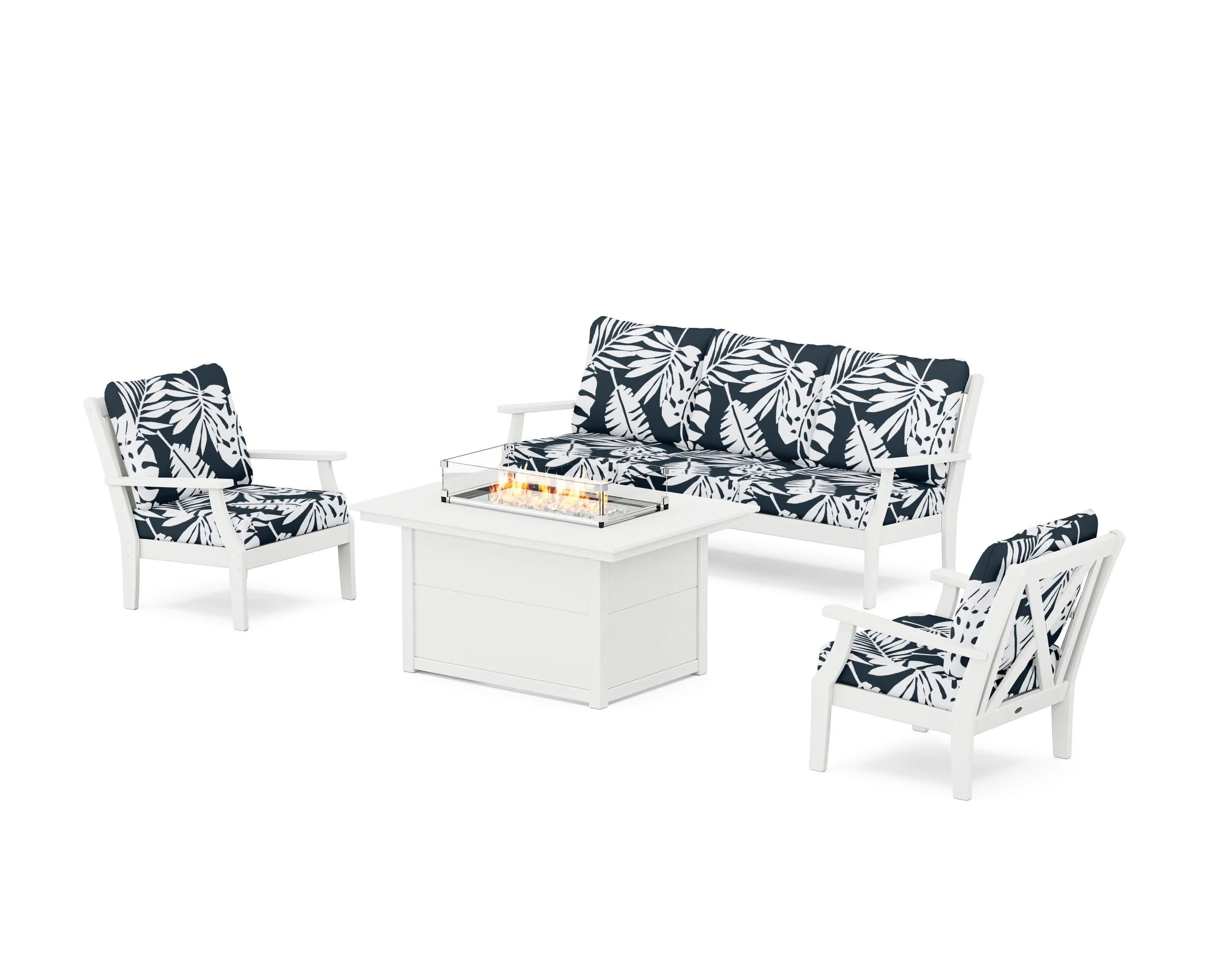 Braxton Deep Seating Fire Pit Table Set