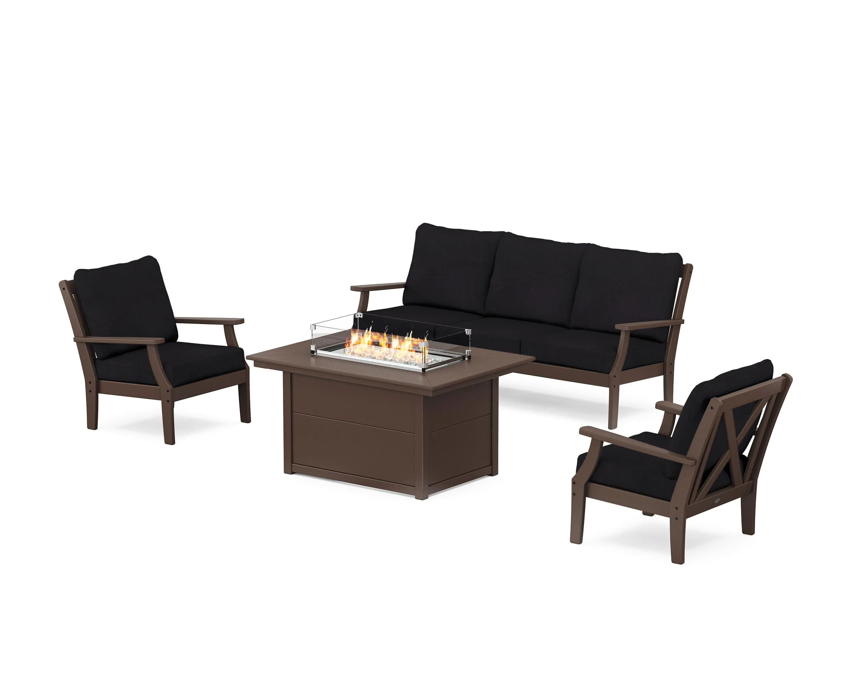 Braxton Deep Seating Fire Pit Table Setoutdoor patio dining furniture set