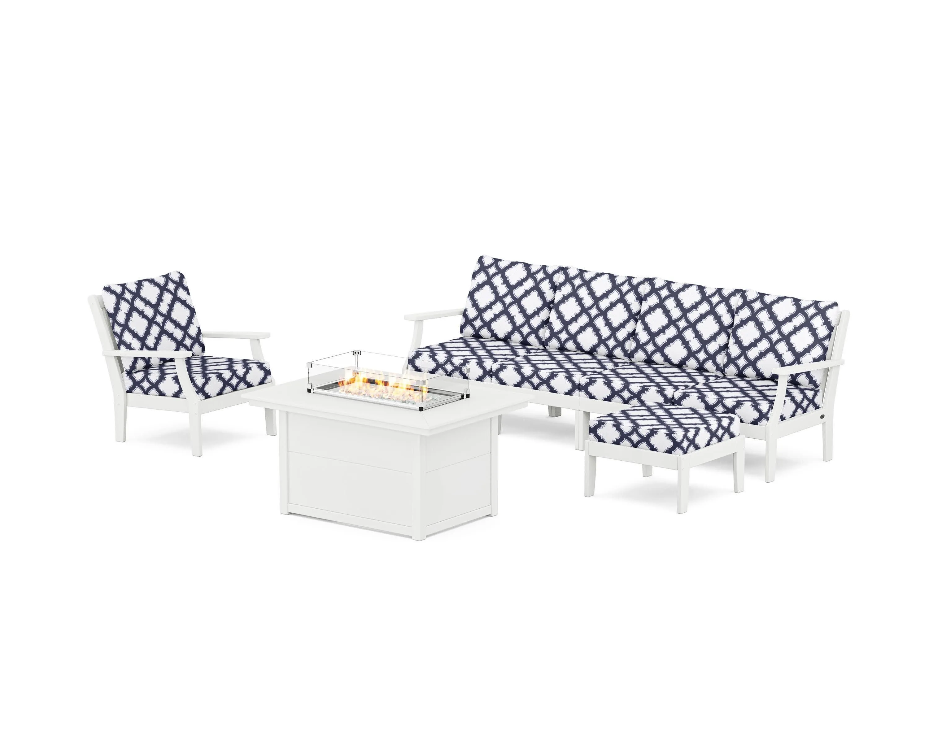 Braxton Sectional Lounge and Fire Pit Set
