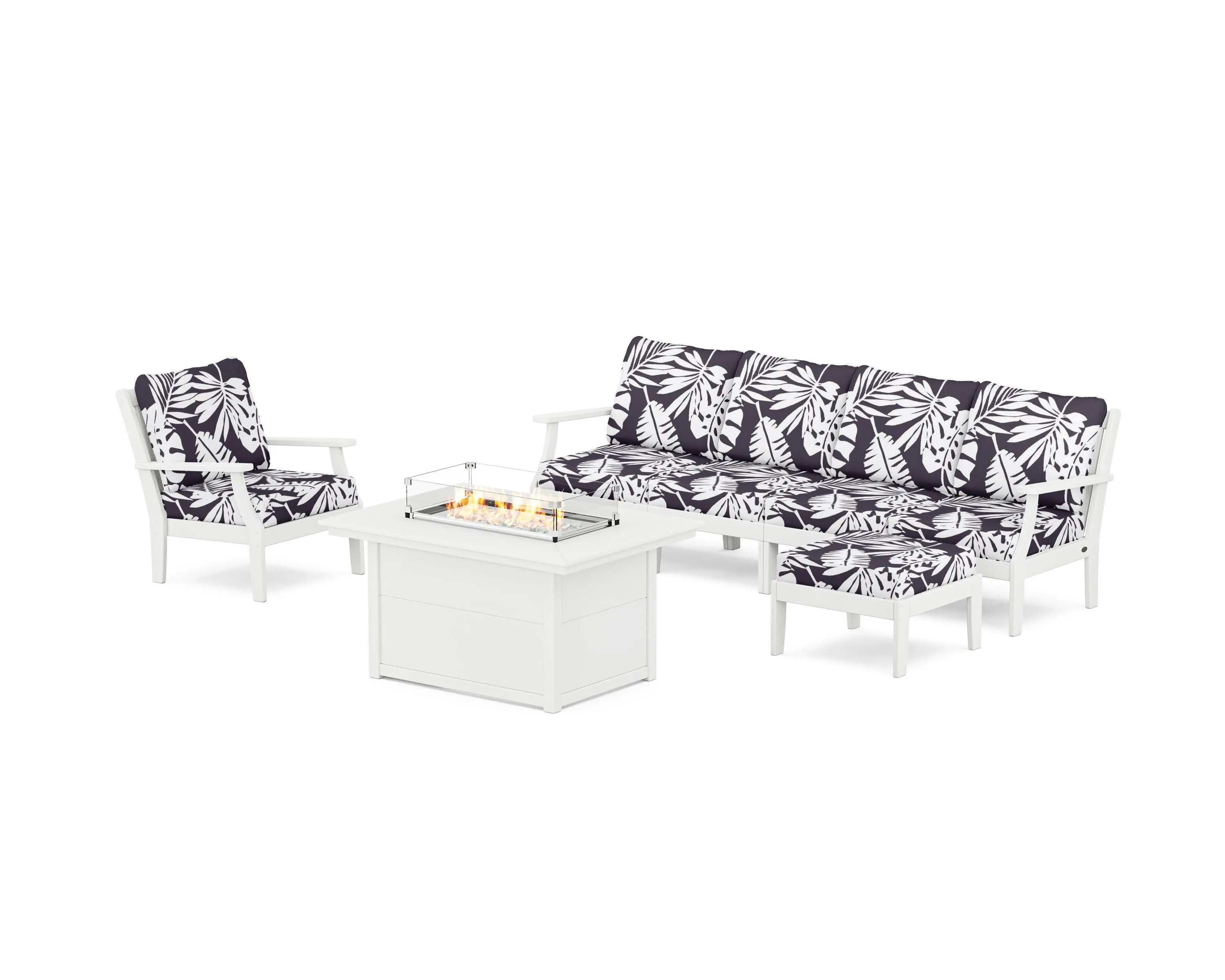Braxton Sectional Lounge and Fire Pit Set