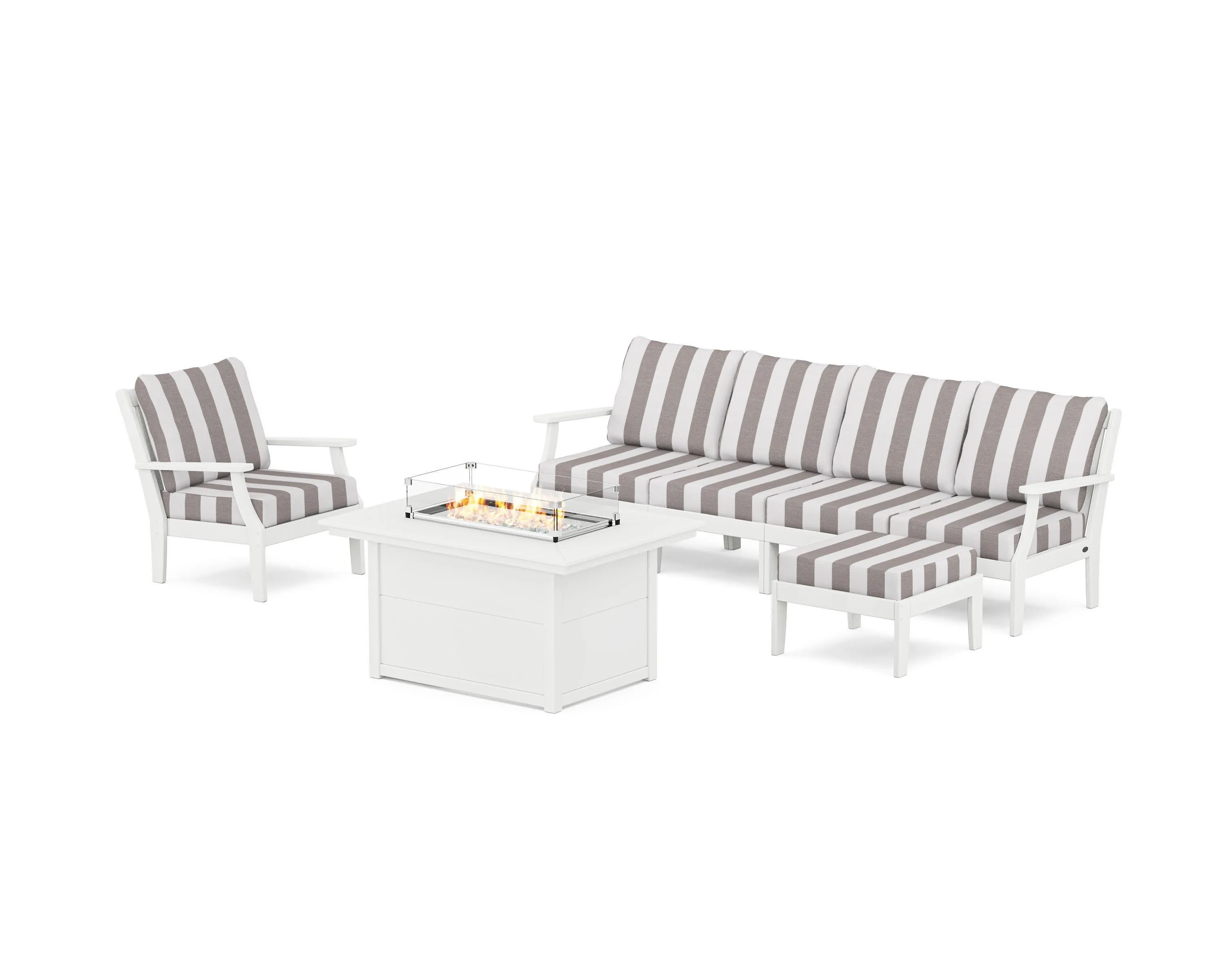 Braxton Sectional Lounge and Fire Pit Set
