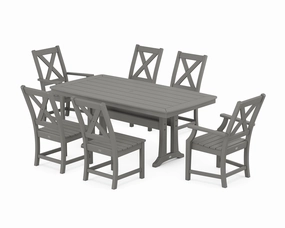 Braxton 7-Piece Dining Set with Trestle Legsoutdoor patio furniture set