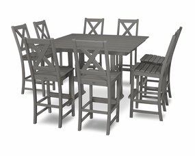 Braxton 9-Piece Farmhouse Trestle Bar Setoutdoor patio furniture set