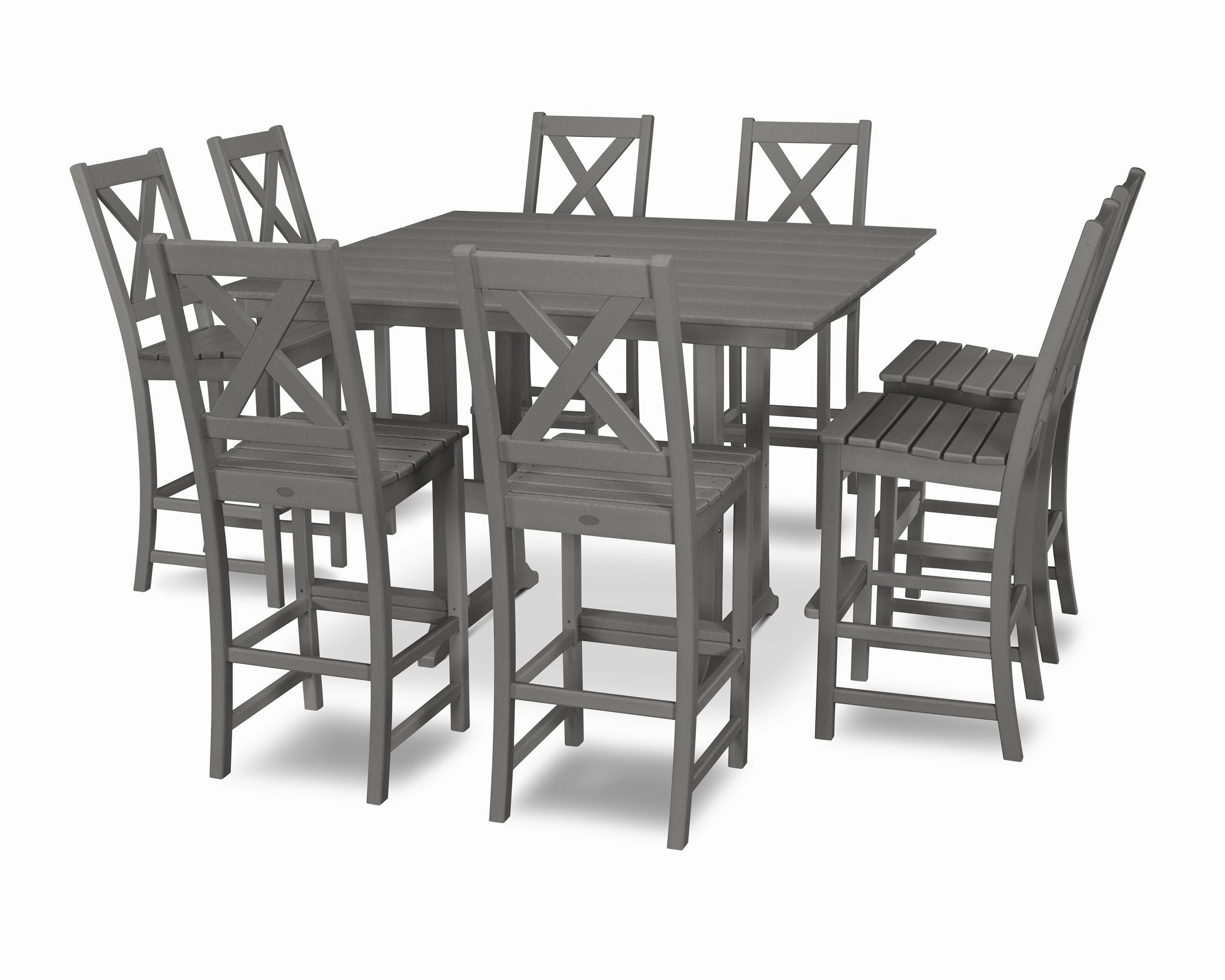 Braxton 9-Piece Farmhouse Trestle Bar Setoutdoor patio furniture set