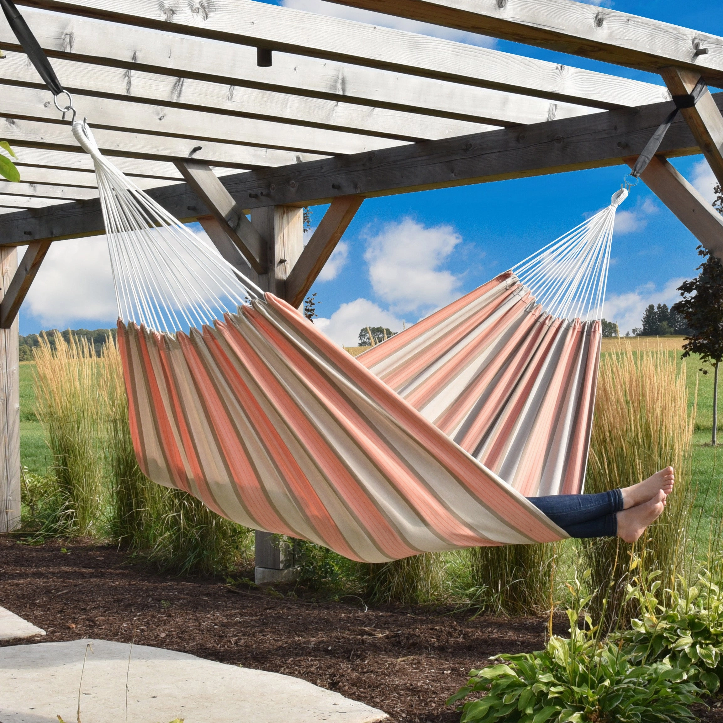 Brazilian Style Sunbrella Hammock - Cameo
