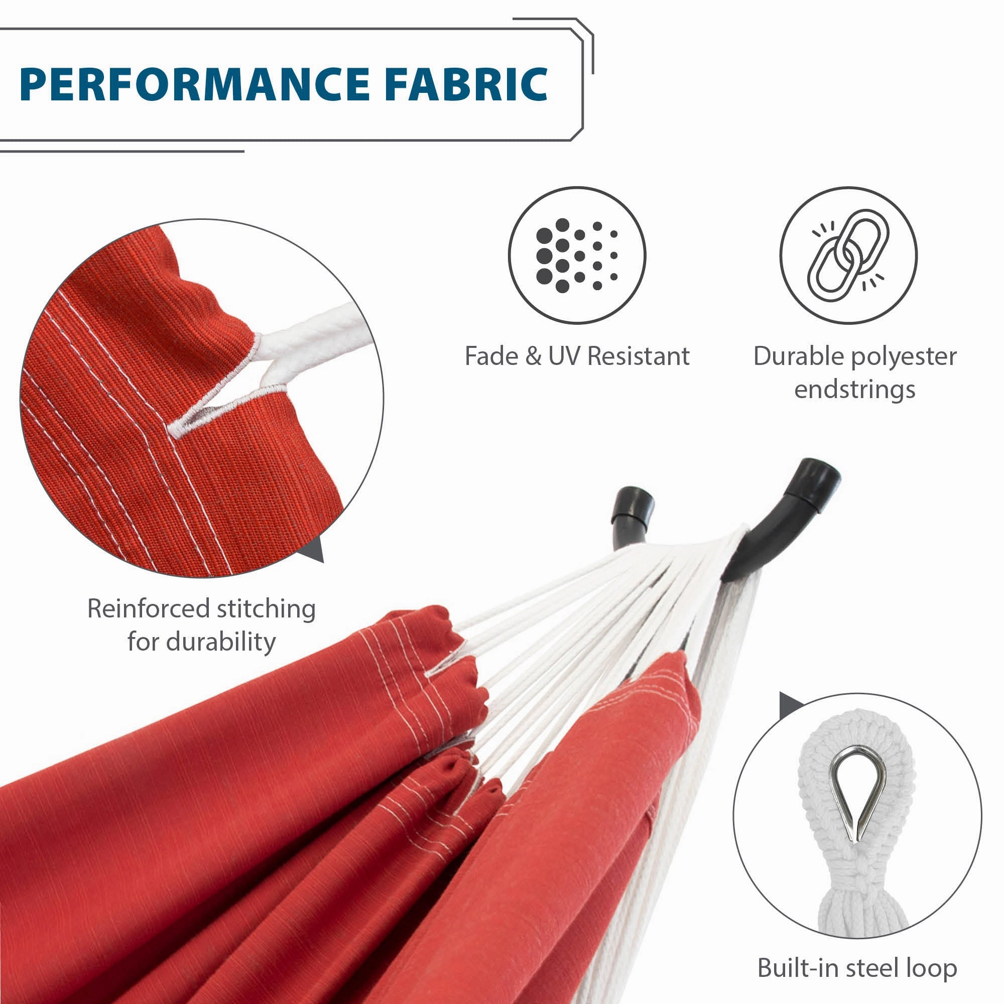 Brazilian Style Sunbrella Hammock - Crimson