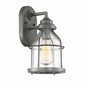 Brensten One Light Wall Lantern Weathered IronOutdoor wall sconces with motion sensor