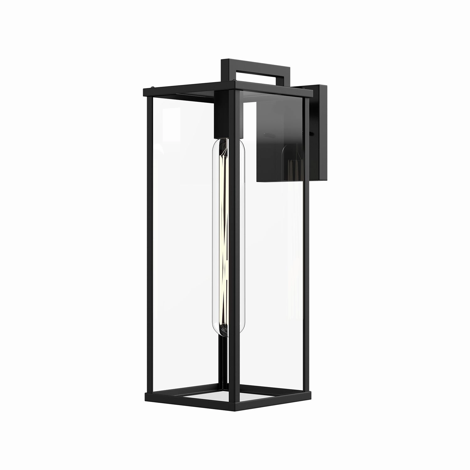 Brentwood One Light Exterior Wall Mount Clear Glass/Textured Black