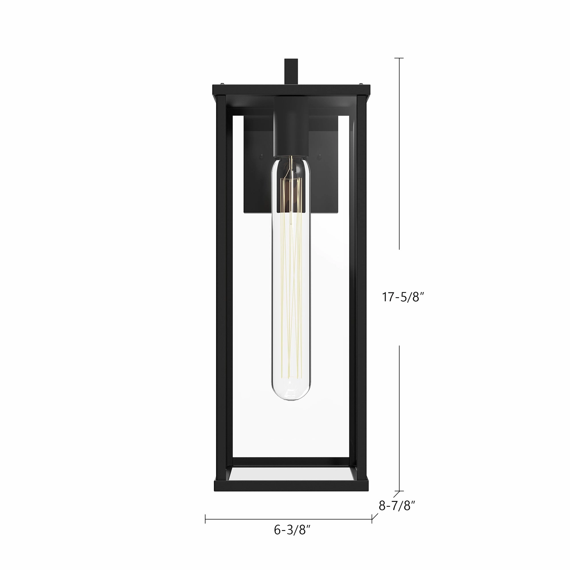 Brentwood One Light Exterior Wall Mount Clear Glass/Textured Black