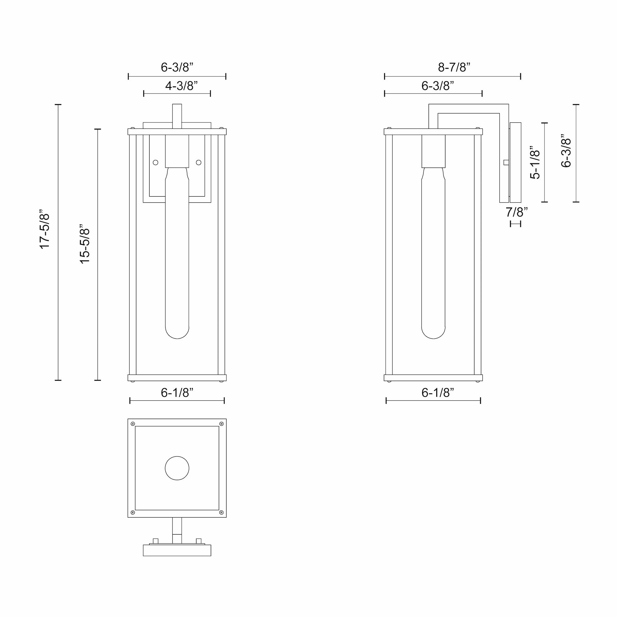 Brentwood One Light Exterior Wall Mount Clear Glass/Textured Black