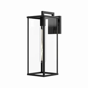 Brentwood One Light Exterior Wall Mount Clear Glass/Textured BlackOutdoor wall sconces with motion sensor
