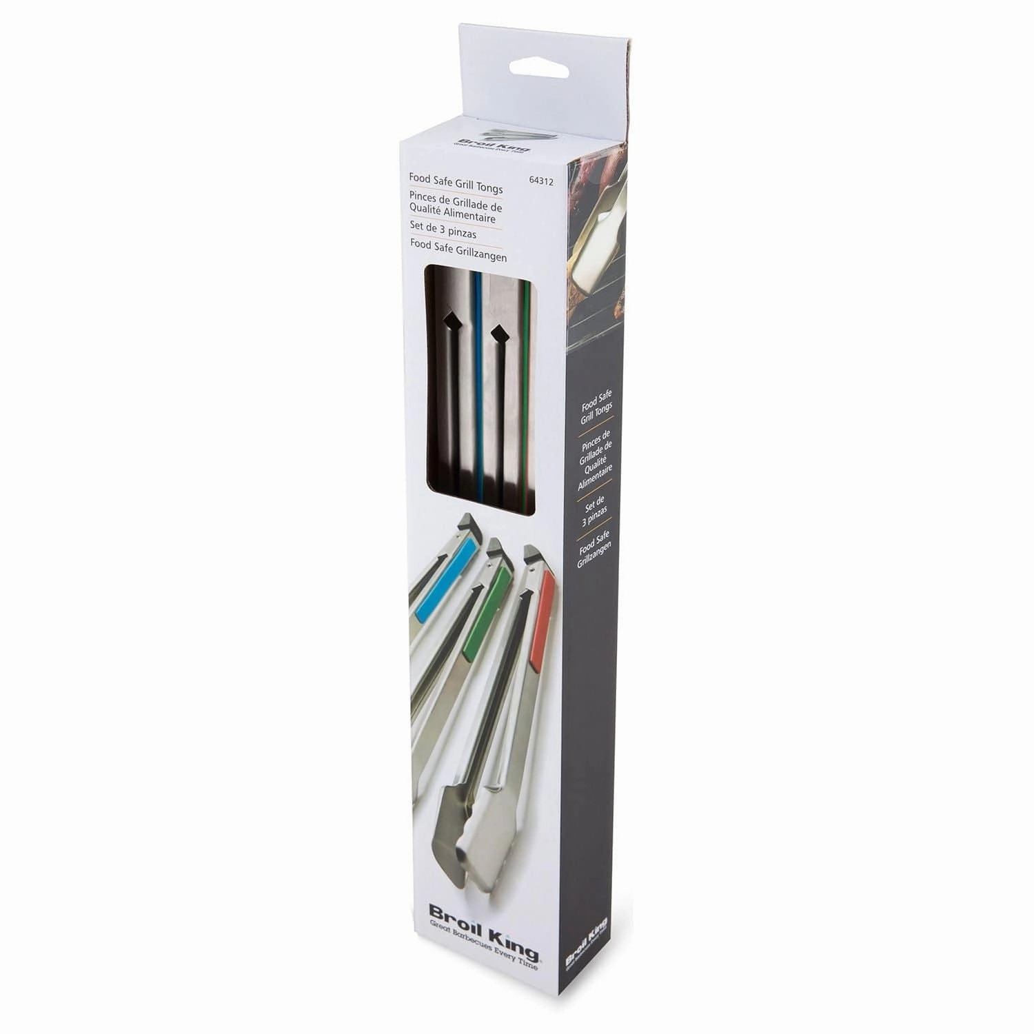 Broil King BARON Stainless Steel 3 Packed Colored Grill Tong - 64312
