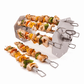 Broil King BBQ Rotisserie Kebab Rack outdoor kitchen cooking station with sink
