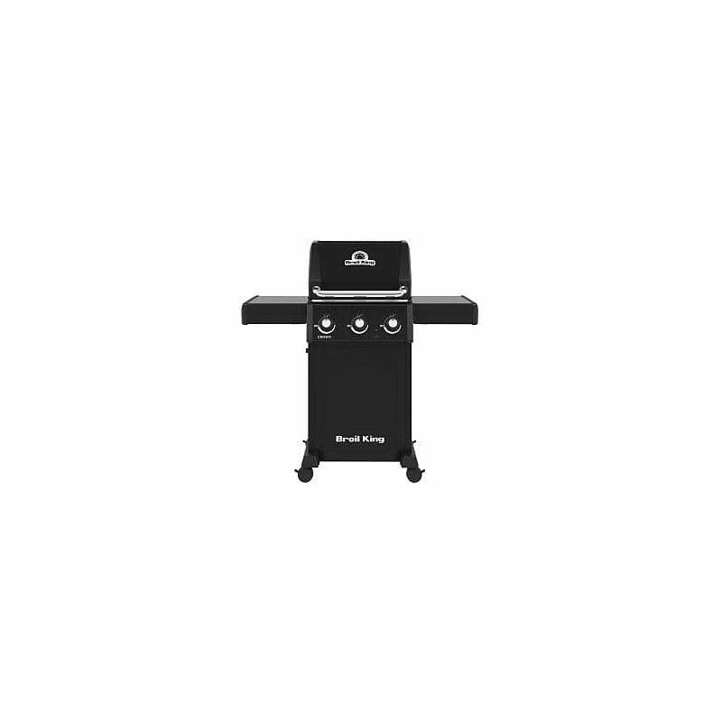 Broil King Crown 310 Gas Grill with 3 Patented Dual-Tube Burners stainless steel BBQ grill with side table