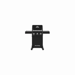 Broil King Crown 310 Gas Grill with 3 Patented Dual-Tube Burners stainless steel BBQ grill with side table