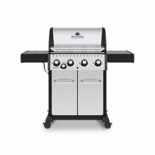 Broil King Crown S 440 Gas Grill with 4 Stainless Steel Dual-Tube Burners compact BBQ grill for small spaces