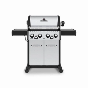 Broil King Crown S 490 Gas Grill with 4 Stainless steel Dual-Tube Burners stainless steel BBQ grill with side table