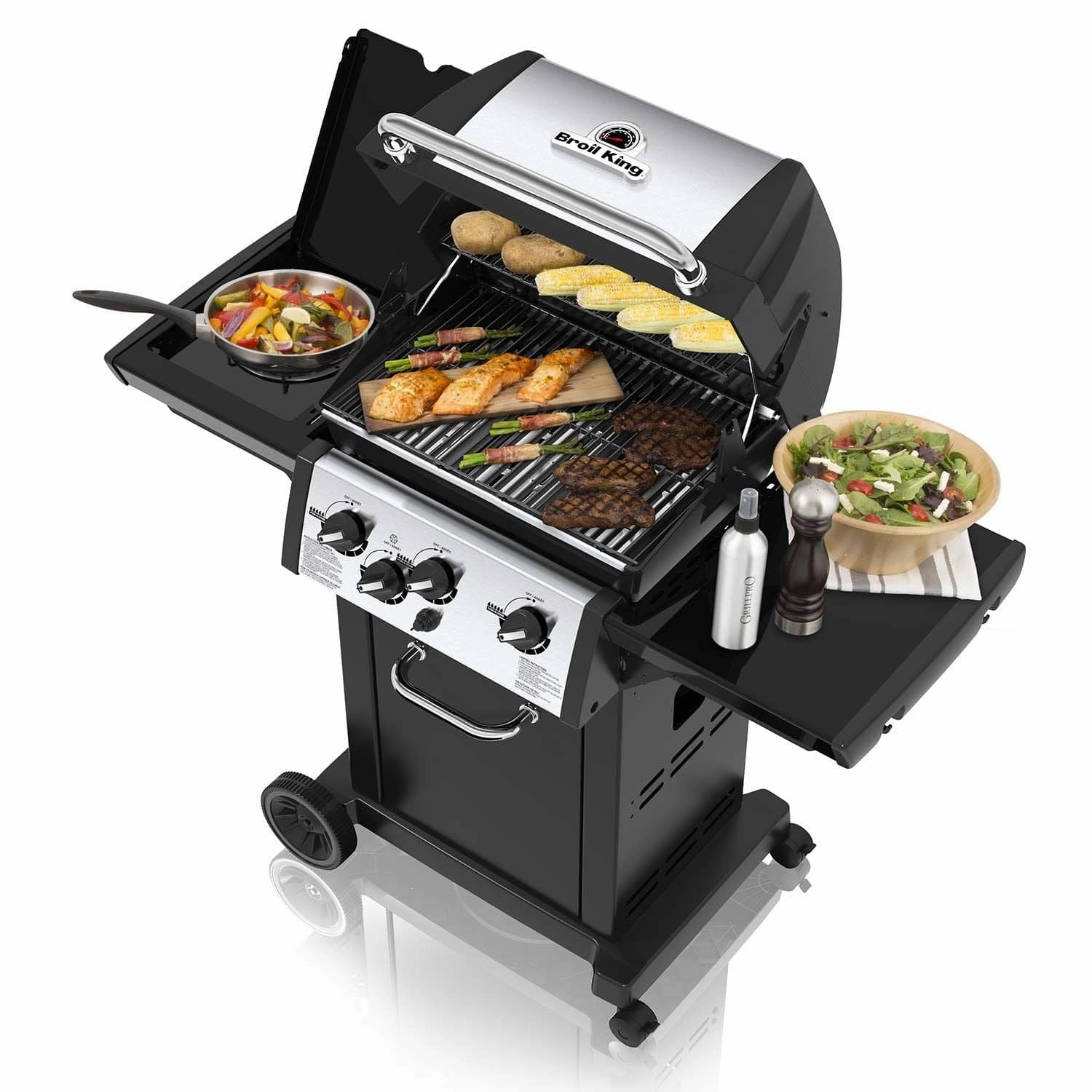 Broil King Monarch 340 Gas Grill with 3 Stainless Steel Dual-Tube Burners