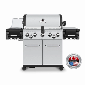 Broil King Regal S 590 Pro Infrared 5-Burner Gas Grill stainless steel BBQ grill with side table