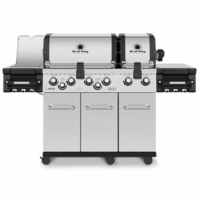 Broil King Regal S 690 Pro Infrared 6-Burner Gas Grill stainless steel BBQ grill with side table