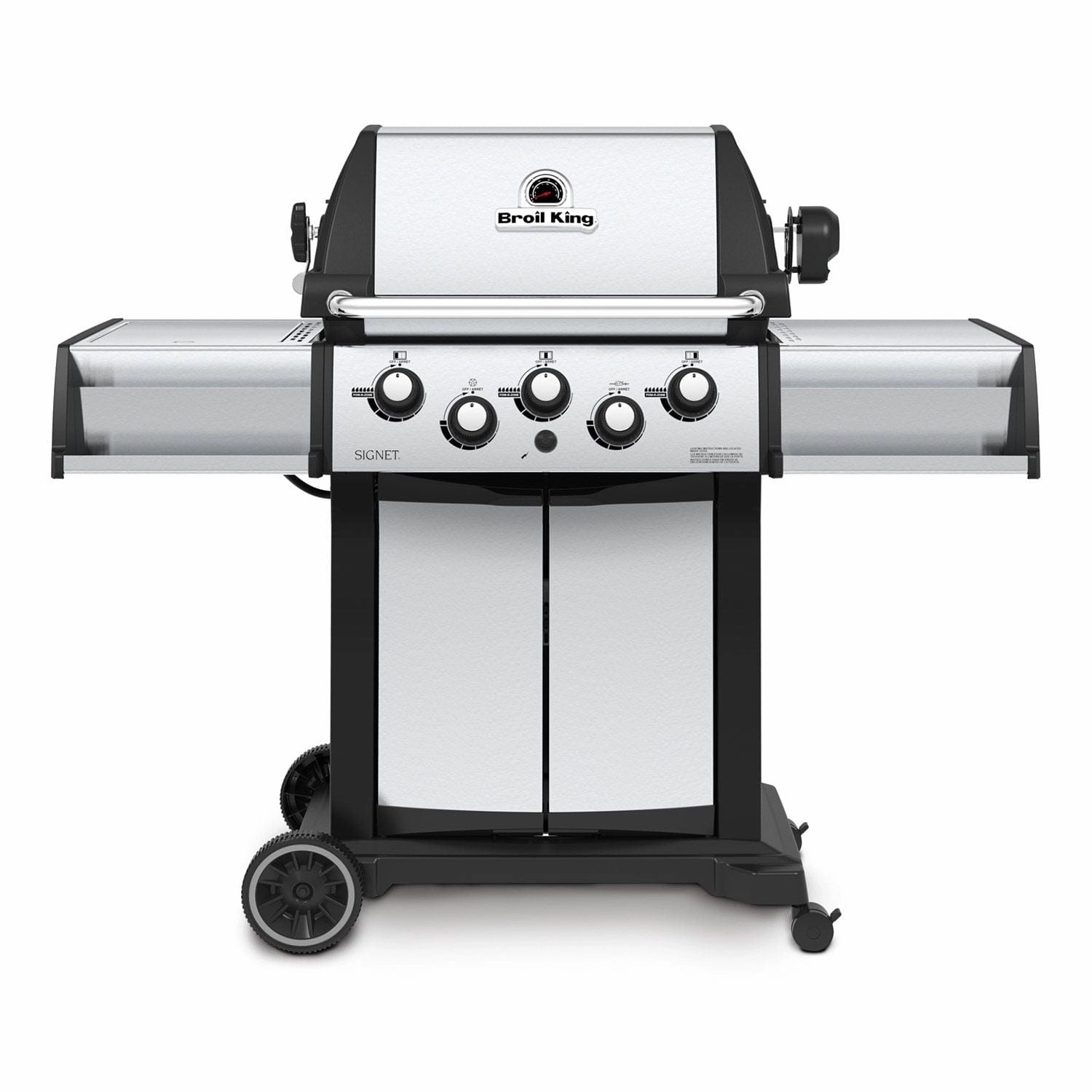 Broil King Signet 390 3-Burner Gas Grill stainless steel BBQ grill with side table