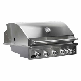 BroilMaster B-Series 40-inch 5 Burner Built-In Gas Grill BSB405 stainless steel BBQ grill with side table