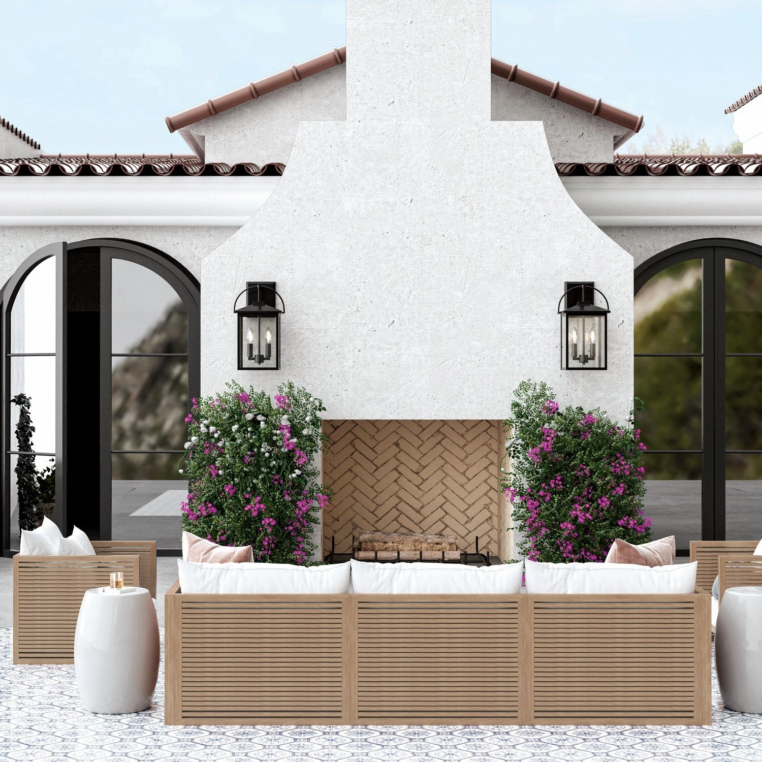 Bryson Four Light Outdoor Wall Lantern Black