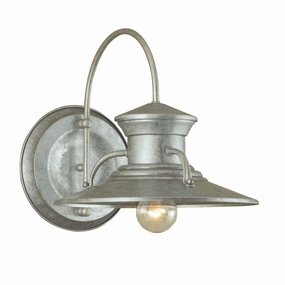 Budapest One Light Wall Mount GalvanizedOutdoor wall sconces with motion sensor