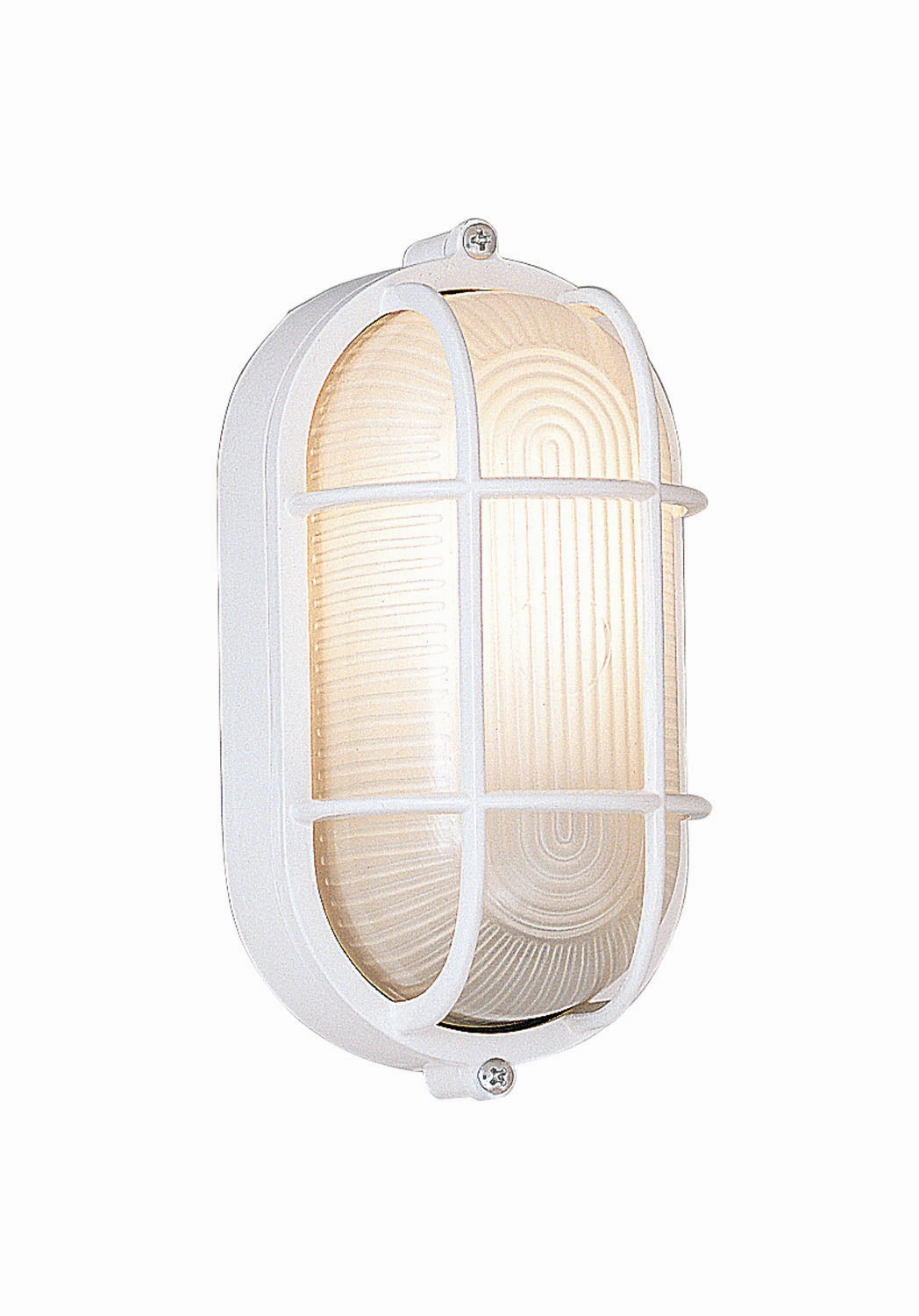 Bulkhead One Light Bulkhead w/Guard WhiteOutdoor wall sconces with motion sensor