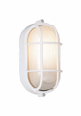 Bulkhead One Light Bulkhead w/Guard WhiteOutdoor wall sconces with motion sensor