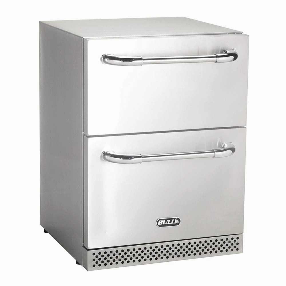 Bull Grills Double Drawer 5.0 cu. ft Refrigerator 17400 outdoor beverage cooler with wheels