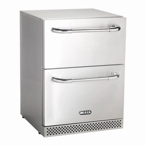 Bull Grills Double Drawer 5.0 cu. ft Refrigerator 17400 outdoor beverage cooler with wheels